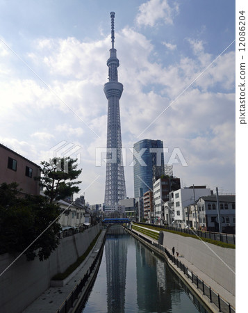 Sky Tree seen from the Tokachi Bridge 12086204