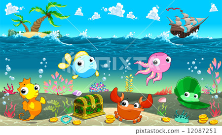 Funny scene under the sea 12087251