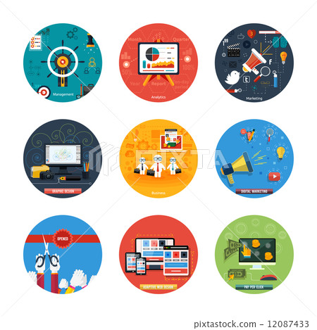 Icons for web design, seo, social media 12087433