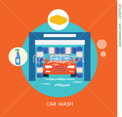 Business concept car wash best clean non stop auto service 12087526