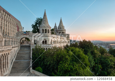 south gate of Fisherman's Bastion in Budapest south gate of Fisherman's Bastion in Budapest 12088458