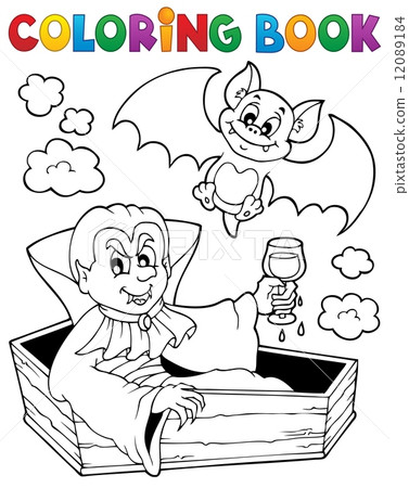 Coloring book vampire theme 1 12089184