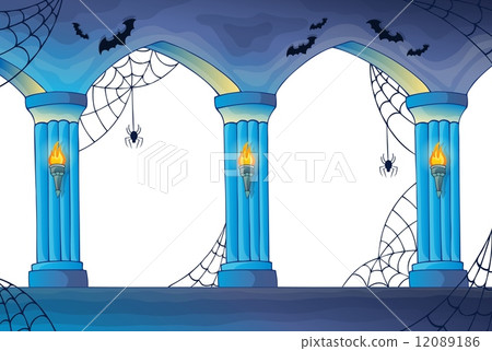 Haunted castle interior columns 12089186