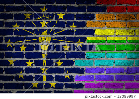 Dark brick wall - LGBT rights - Indiana 12089997