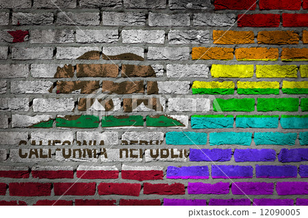 Dark brick wall - LGBT rights - California Dark brick wall - LGBT rights - California 12090005