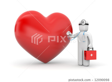 Doctor with heart and stethoscope 12090098