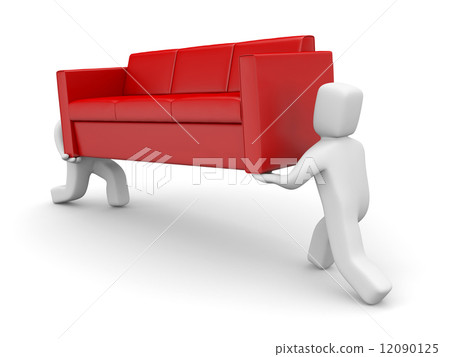 Moving metaphor. People carry sofa Moving metaphor. People carry sofa 12090125