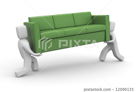 Moving metaphor. People carry sofa Moving metaphor. People carry sofa 12090135