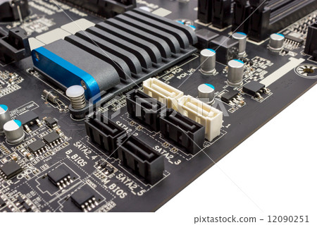 Electronic collection - digital components on computer mainboard 12090251