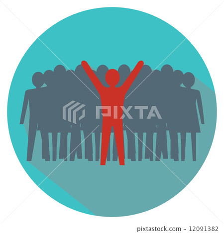 Leadership concept. Stand out from the crowd. 12091382
