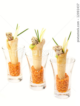 canape with meat vegetables and seafood canape with meat vegetables and seafood 12091437