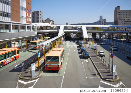 Bus terminal in front of JR Sanda Station, Hyogo Prefecture 12094254