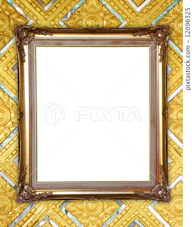 golden frame on Thai style buddha wall 12096325