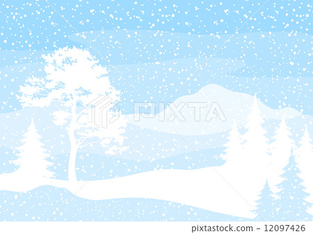 Christmas background, trees and snow Christmas background, trees and snow 12097426