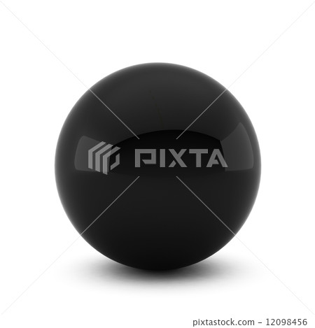 3d render of black ball on white background 3d render of black ball on white background 12098456