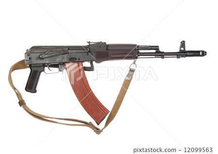 kalashnikov airborne assault rifle ak74 isolated on a white background 12099563