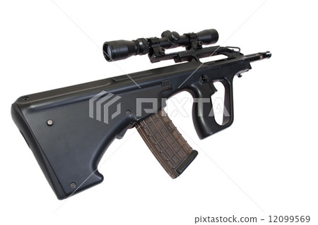 steyr aug rifle isolated on a white background steyr aug rifle isolated on a white background 12099569