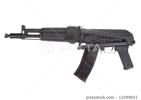 a new modern Kalashnikov assault rifle on white a new modern Kalashnikov assault rifle on white 12099601