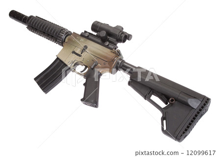 Special Operations rifle with gunsight isolated on a white background 12099617