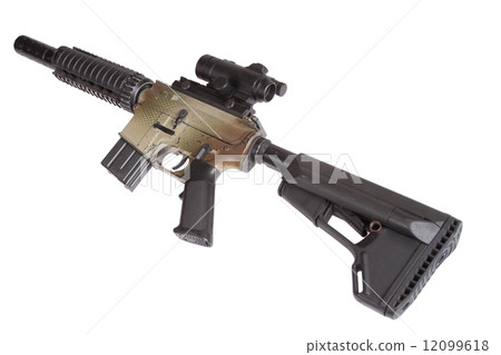 Special Operations rifle with gunsight isolated on a white background 12099618