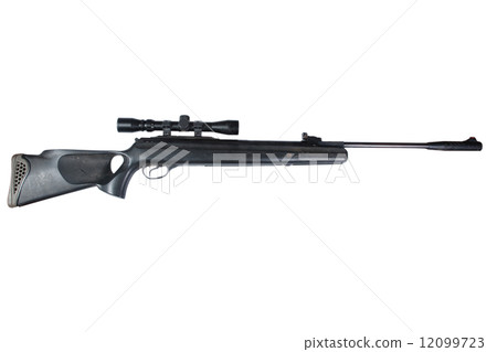 pneumatic air rifle with optical sight isolated on white background pneumatic air rifle with optical sight isolated on white background 12099723