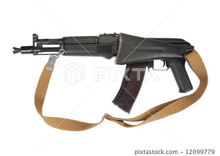 modern AK assault rifle on white 12099779