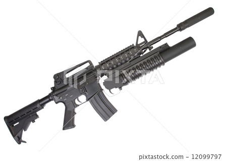M4A1 carbine with silencer equipped with an M203 grenade launcher M4A1 carbine with silencer equipped with an M203 grenade launcher 12099797