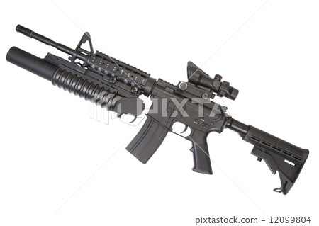 An M4A1 carbine equipped with an M203 grenade launcher An M4A1 carbine equipped with an M203 grenade launcher 12099804
