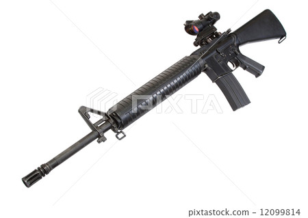 US Army M16 rifle isolated on a white background US Army M16 rifle isolated on a white background 12099814