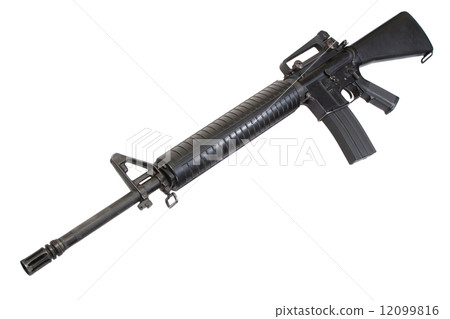 US Army service rifle M16 rifle isolated on a white background 12099816