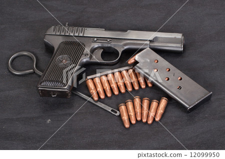 handgun on black background 12099950