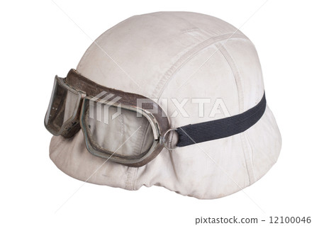 camouflaged nazi german helmet with protective goggles 12100046