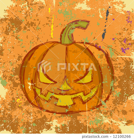 Halloween grunge pumpkin. Vector illustration Halloween grunge pumpkin. Vector illustration 12100266