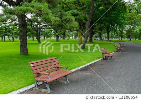 Public park benches in Japan 12100654