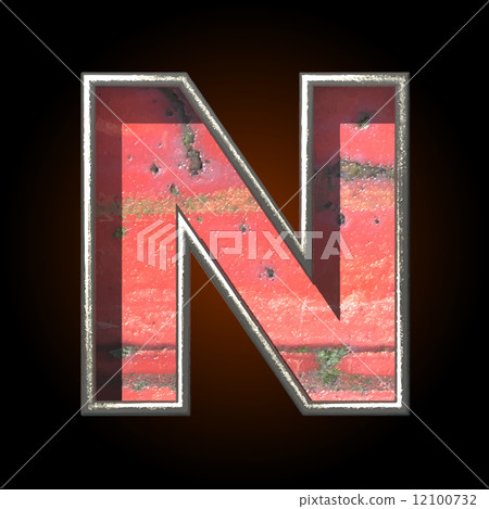 Vector old metal letter n 12100732