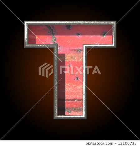 Vector old metal letter t 12100733