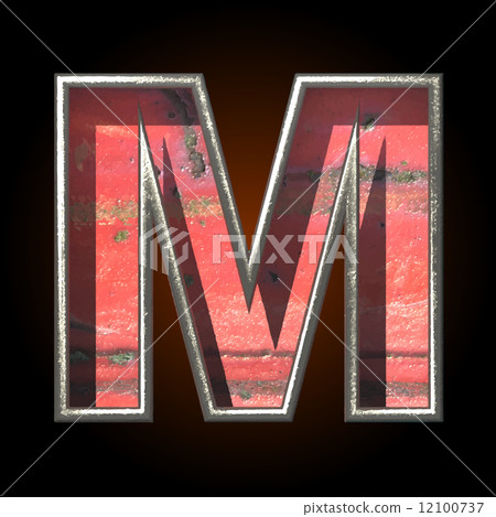 Vector old metal letter m Vector old metal letter m 12100737