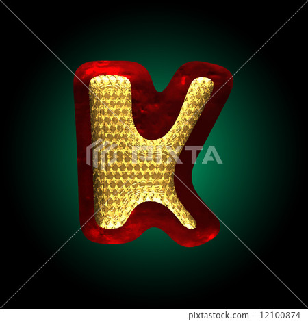 vector velvet letter with gold k 12100874
