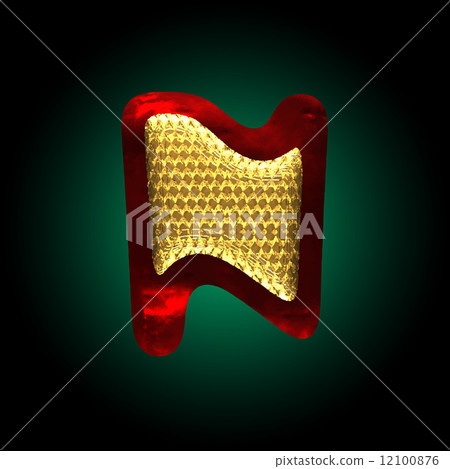 vector velvet letter with gold n 12100876