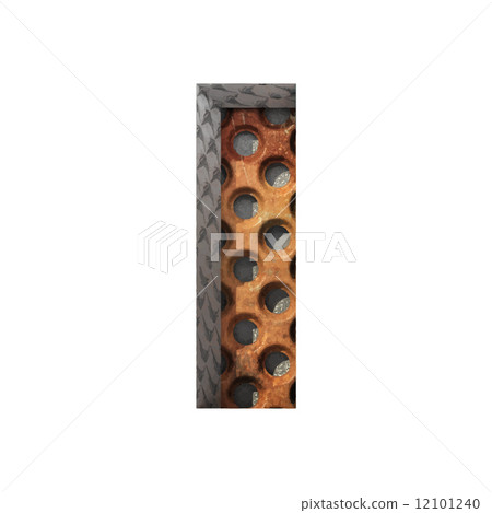 Vector metal cutted figure i. Paste to any background 12101240