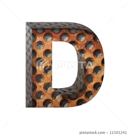 Vector metal cutted figure d. Paste to any background 12101241