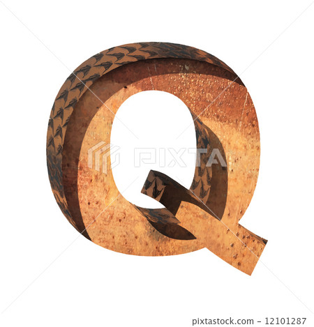 Vector metal cutted figure q. Paste to any background 12101287