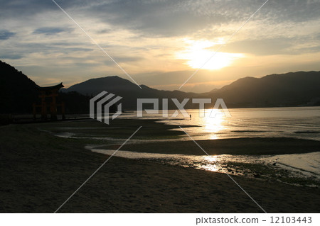 瀨戶內海日落(在嚴島/廣島縣) 瀨戶內海日落(在嚴島/廣島縣) 12103443
