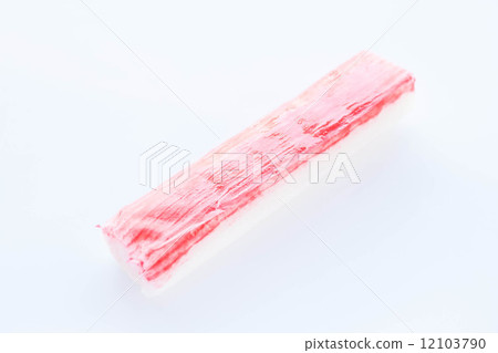 Piece of crab stick isolated on white background 12103790