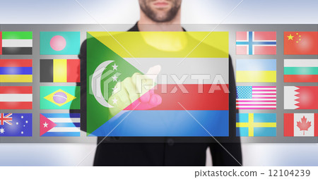 Hand pushing on a touch screen interface 12104239