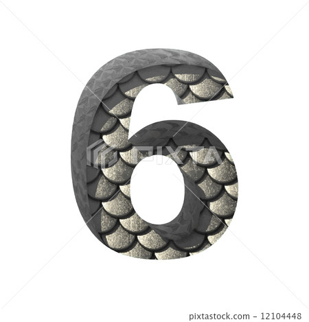 Vector silver cutted figure 6. Paste to any... - Stock Illustration ...