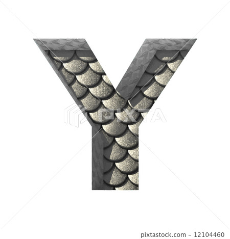 Vector silver cutted figure y. Paste to any background 12104460