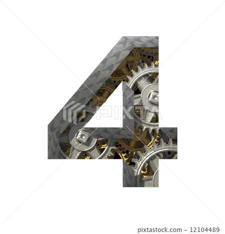 Vector gears cutted figure 4. Paste to any background 12104489