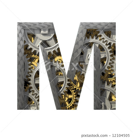 Vector gears cutted figure m. Paste to any background 12104505