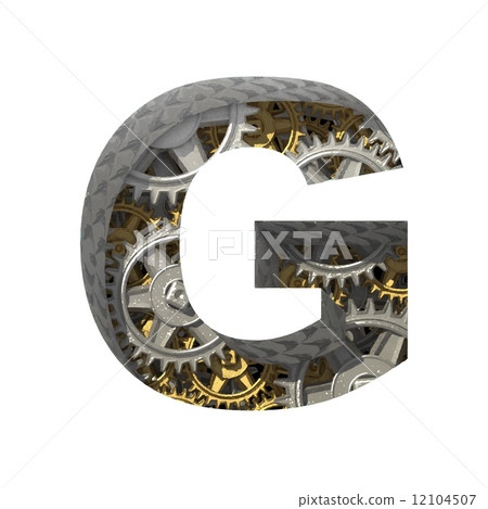 Vector gears cutted figure g. Paste to any background 12104507